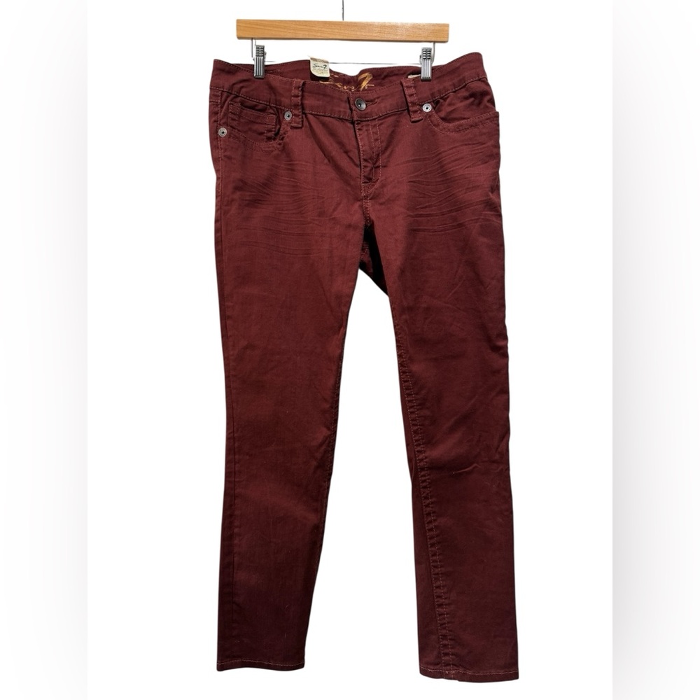 Seven7 Women's Skinny Jeans - Burgundy #273